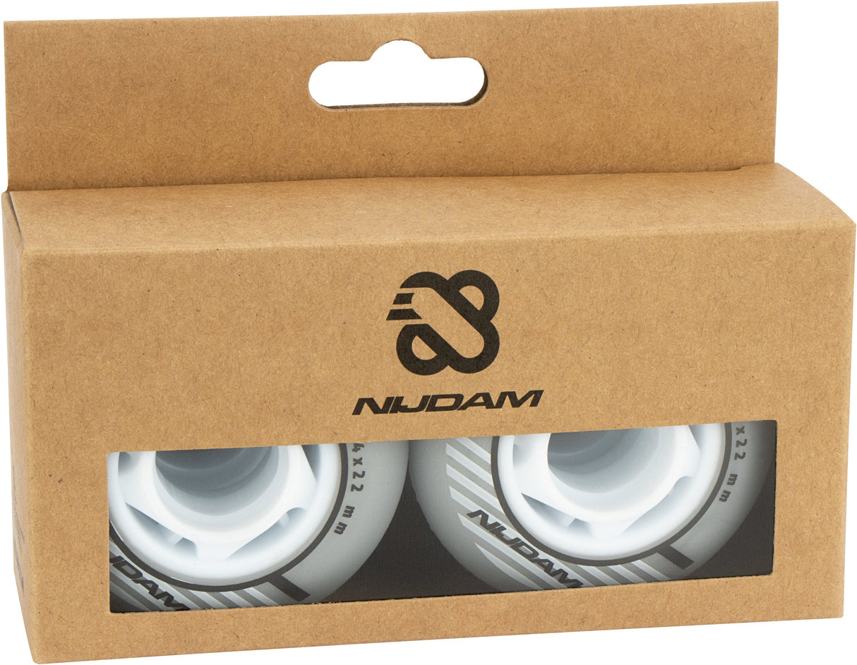 Inline Skate Wheel Set - 64x24 mm - 4pcs - Silver