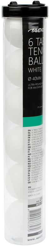 6 bordtennisballer PP hvit