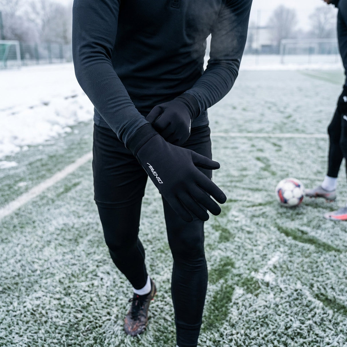 Football Gloves with Touchscreen Tip Black
