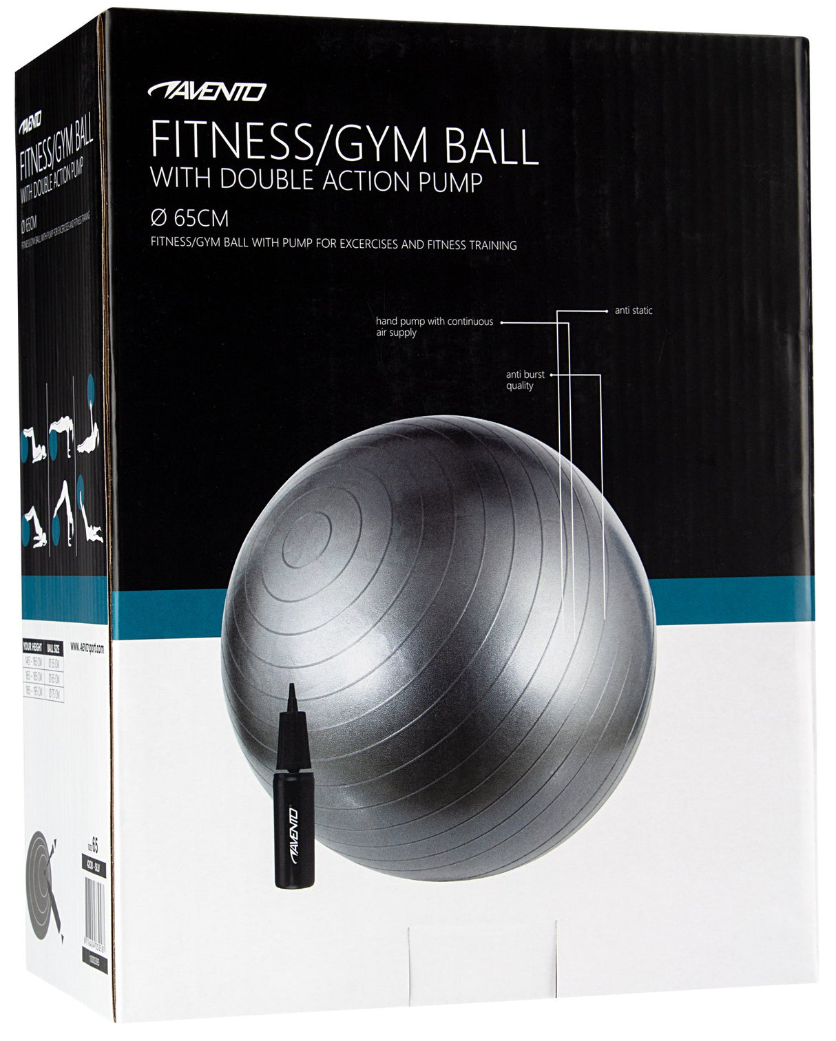 Fitness/Gym ball + pumpe Ø 65 cm