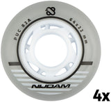 Inline Skøytehjulsett - 64x24 mm - 4 stk - Sølv