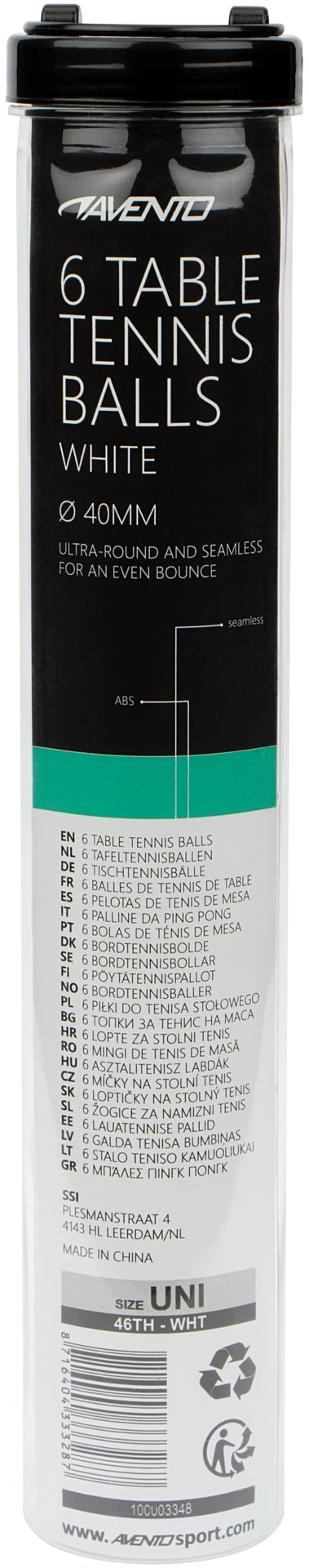 6 Bordtennisballer ABS hvite