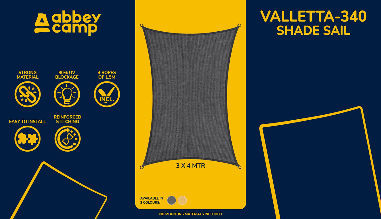 Solseil HDPE 3 x 4 m VALLETTA-340