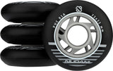 Inline Skøytehjulsett - 72x24 mm - 4 stk - Svart