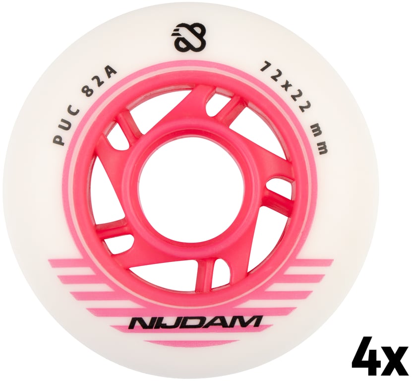 Inline Skate Wheel Set  72x24 mm  4pcs  White