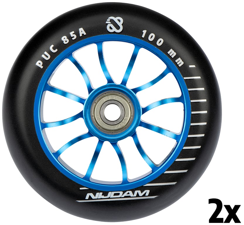 Stunt Scooter Wheels Set  100x24 mm  2pcs  Spoked Alu