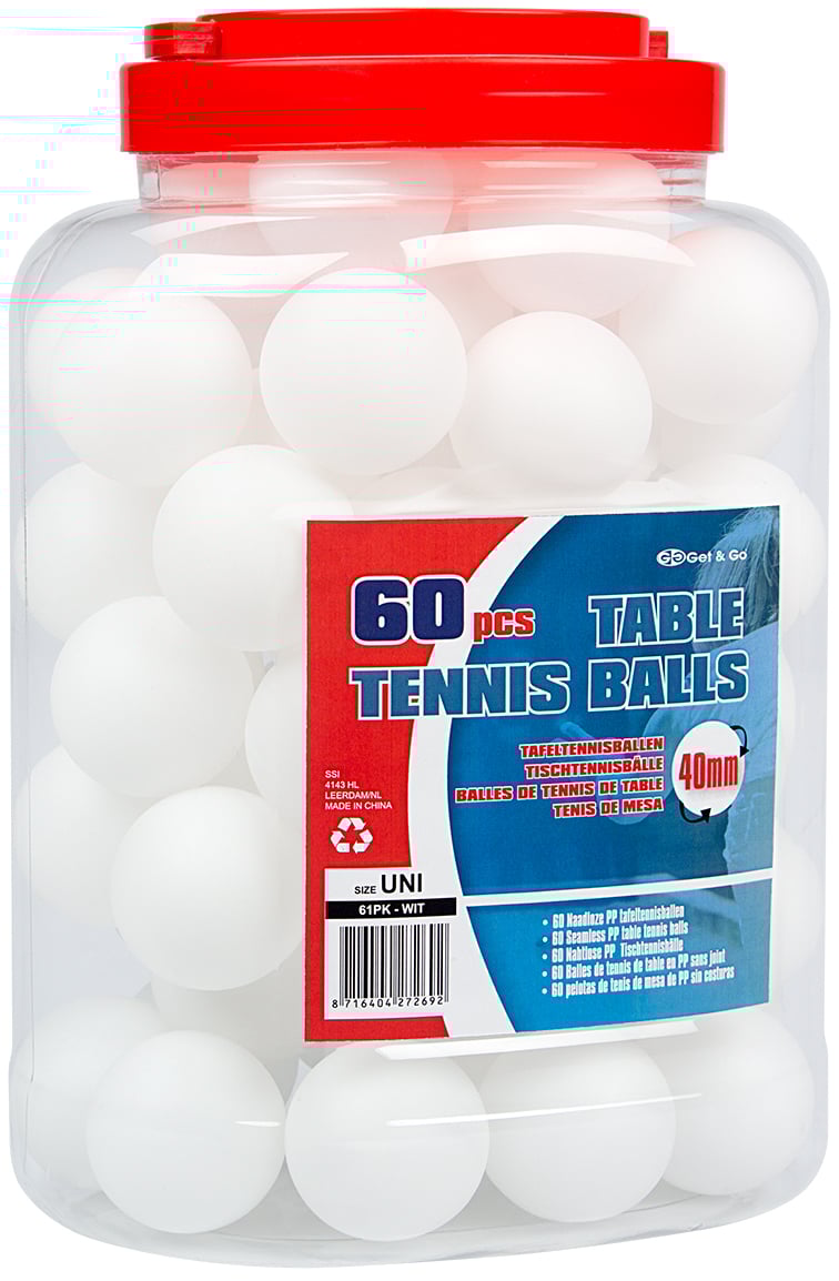 Table Tennis Balls PP in Jar  60 Pieces