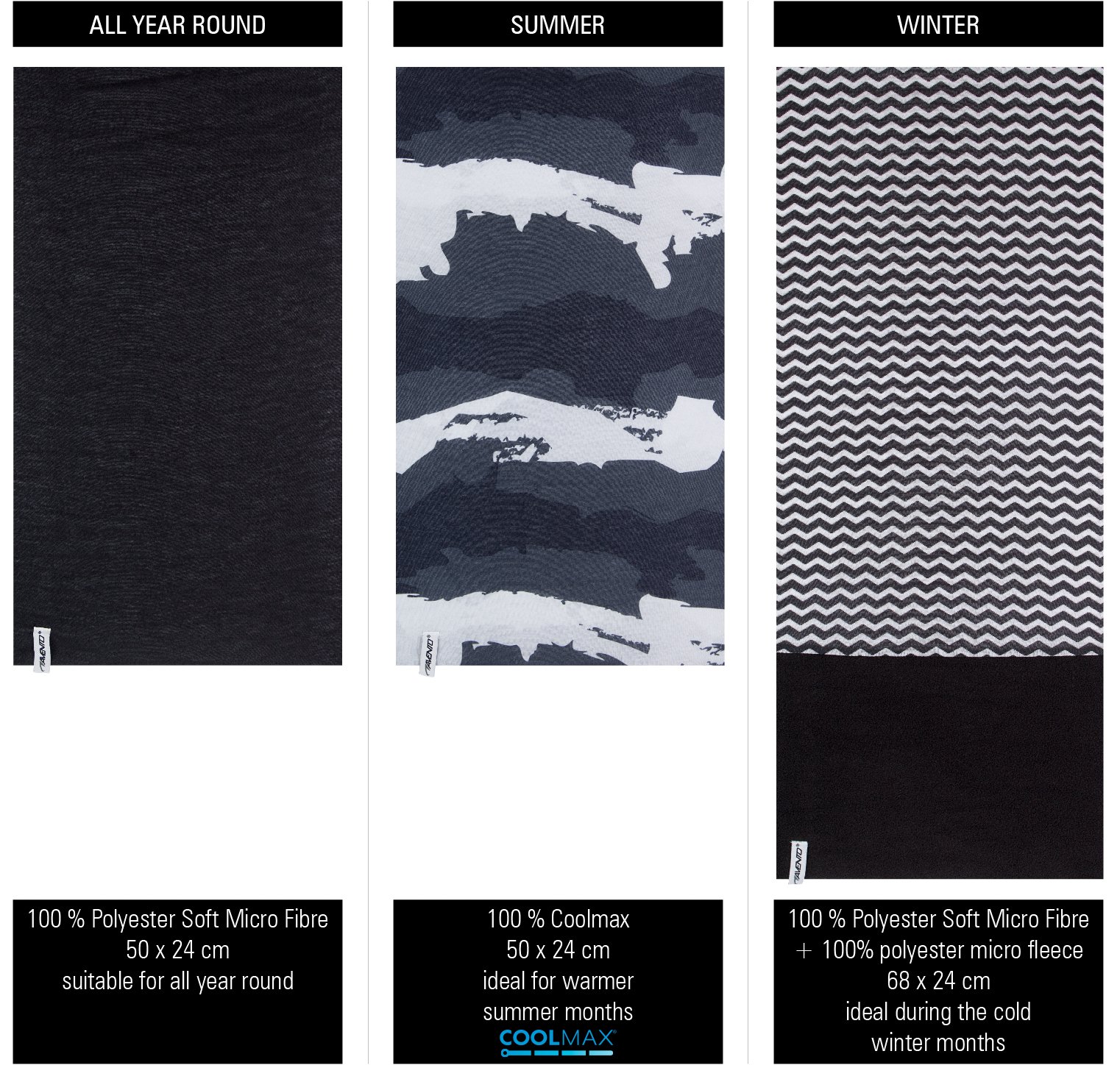 Halsvarmer sett med 3 menn Active