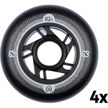Inline Skate Wheels Set  80x24 mm  4ST  BLACK
