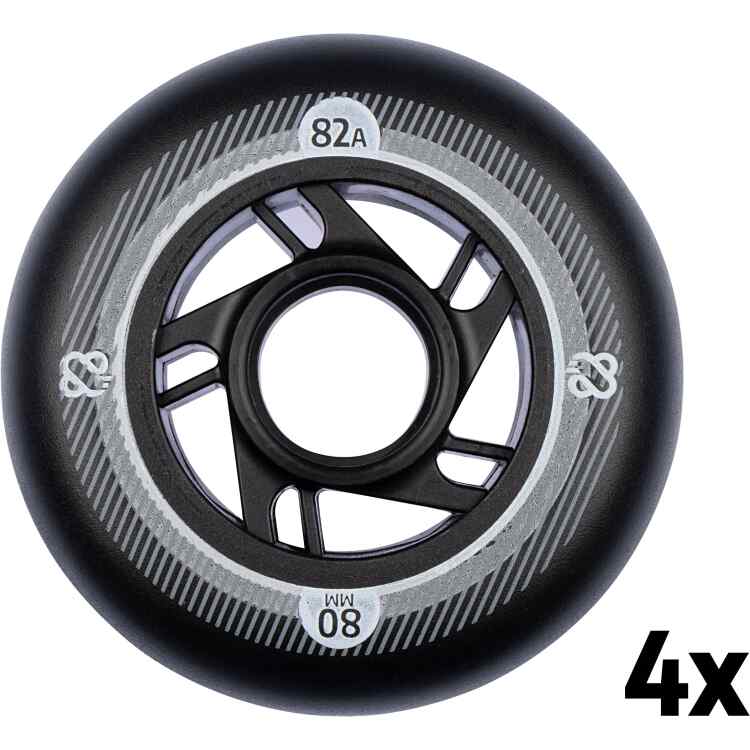 Inline Skate Wheels Set  80x24 mm  4ST  BLACK