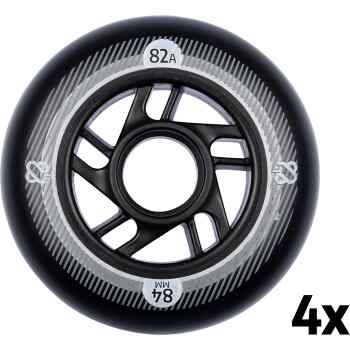 Inline Skate Wheels Set   84x24 mm  4st  Black