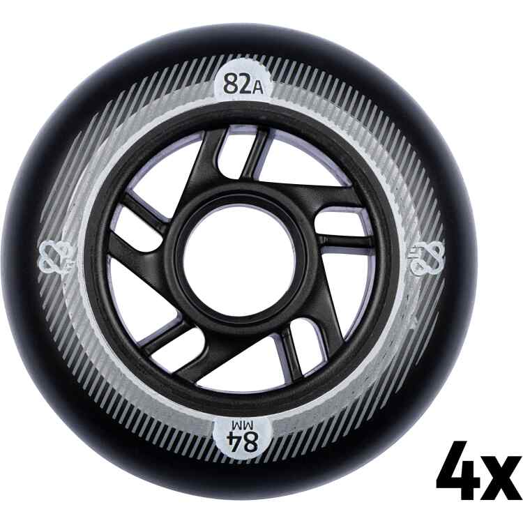 Inline Skate Wheels Set   84x24 mm  4st  Black