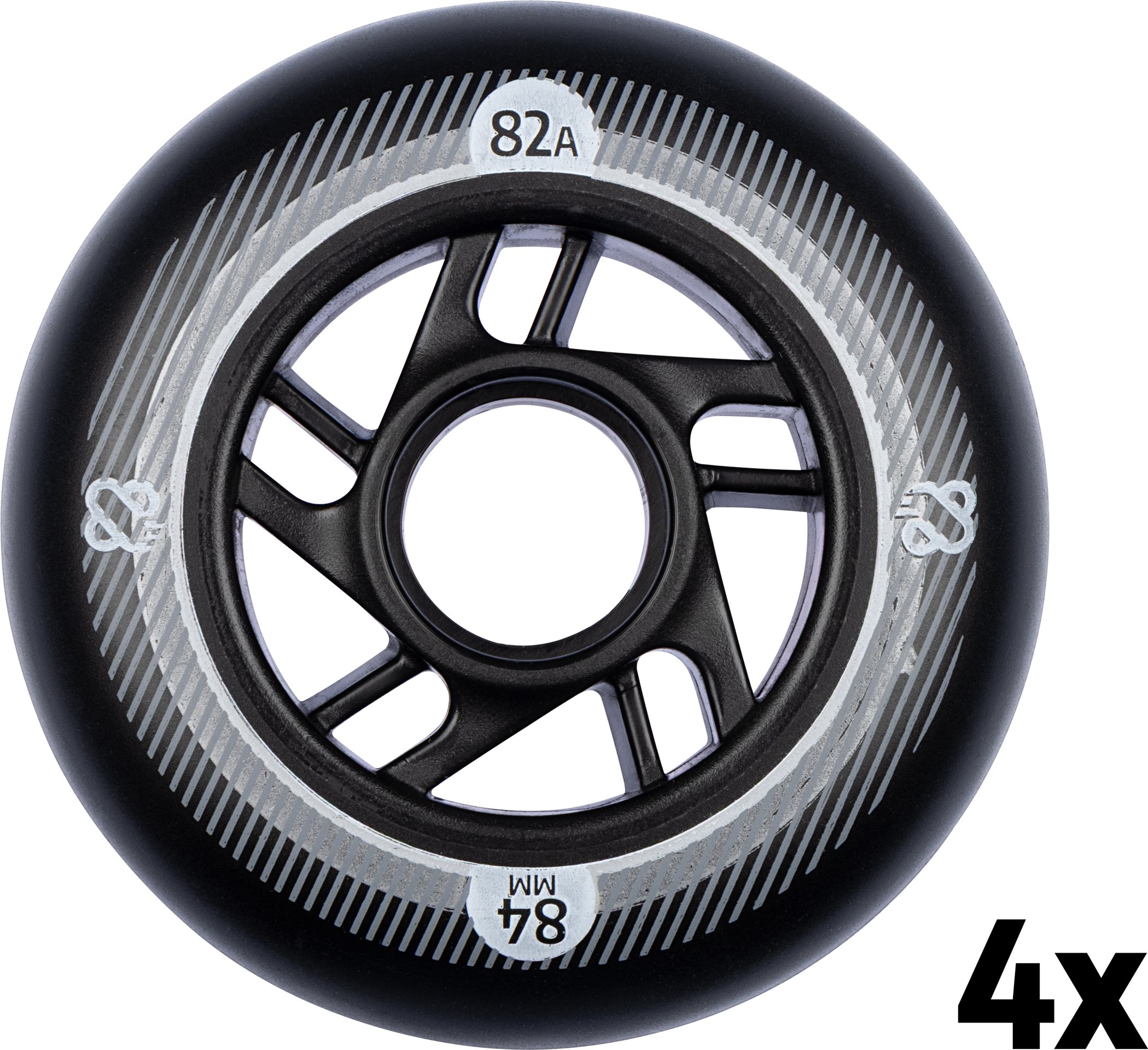 Inline Skate Wheels Set   84x24 mm  4st  Black