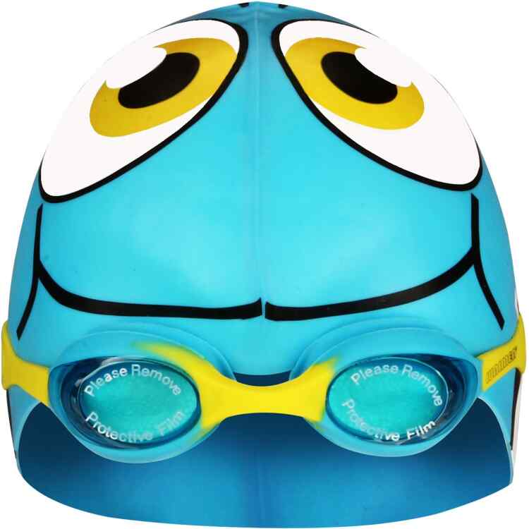 Swimming Cap Fish with Swimming Goggles  Junior