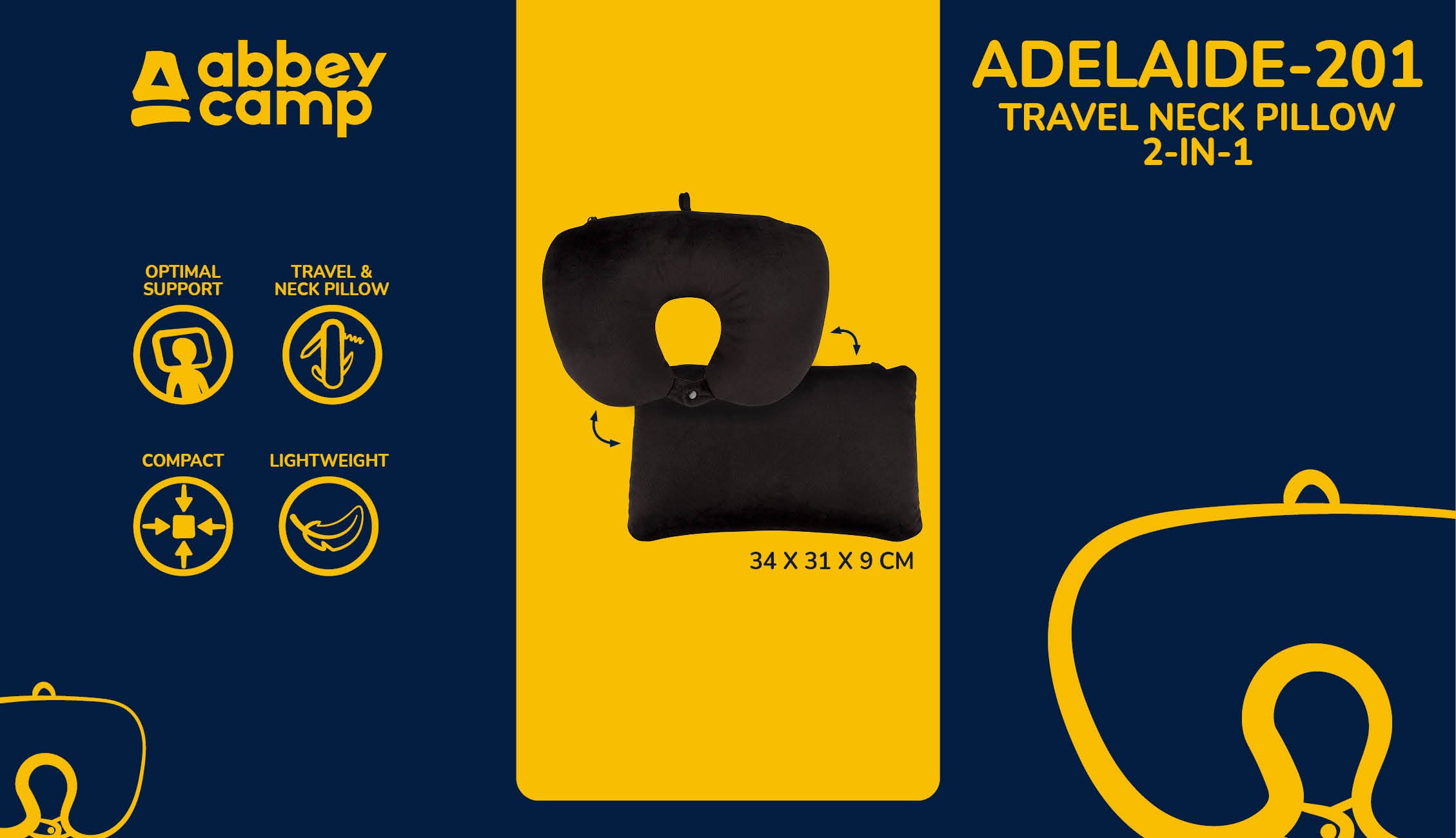 Travel Neck Pillow  2in1  ADELAIDE201 - Bilde 8