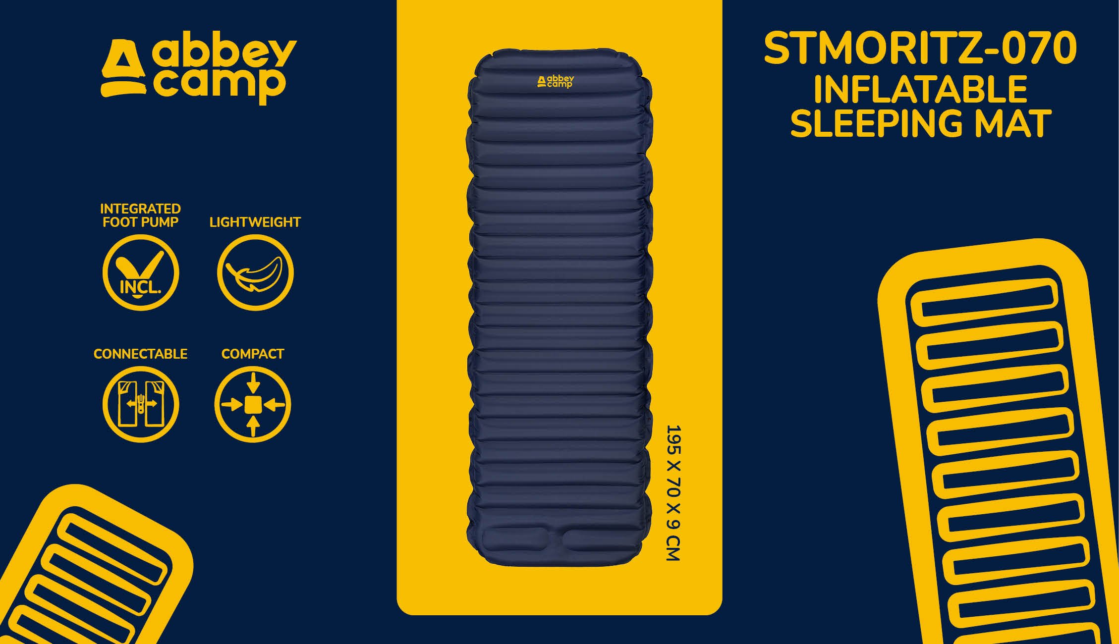 Inflatable Sleeping Mat 9 cm  STMORITZ070 - Image 9