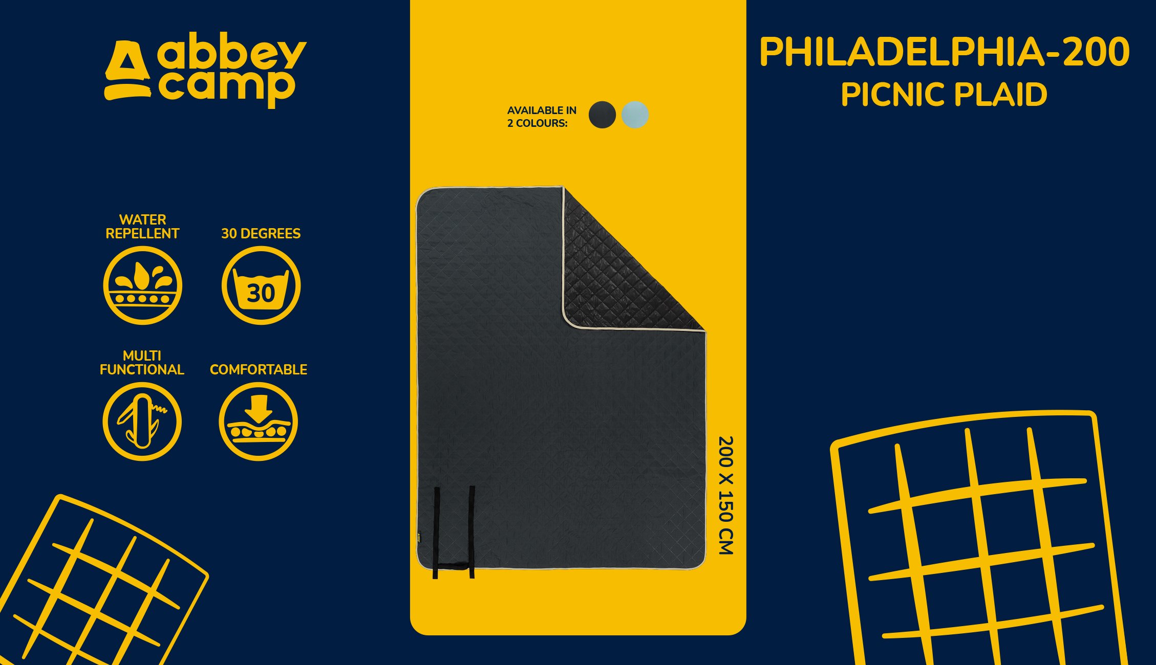 Picnic Blanket 200x150 cm PHILADELPHIA200 - Bilde 5