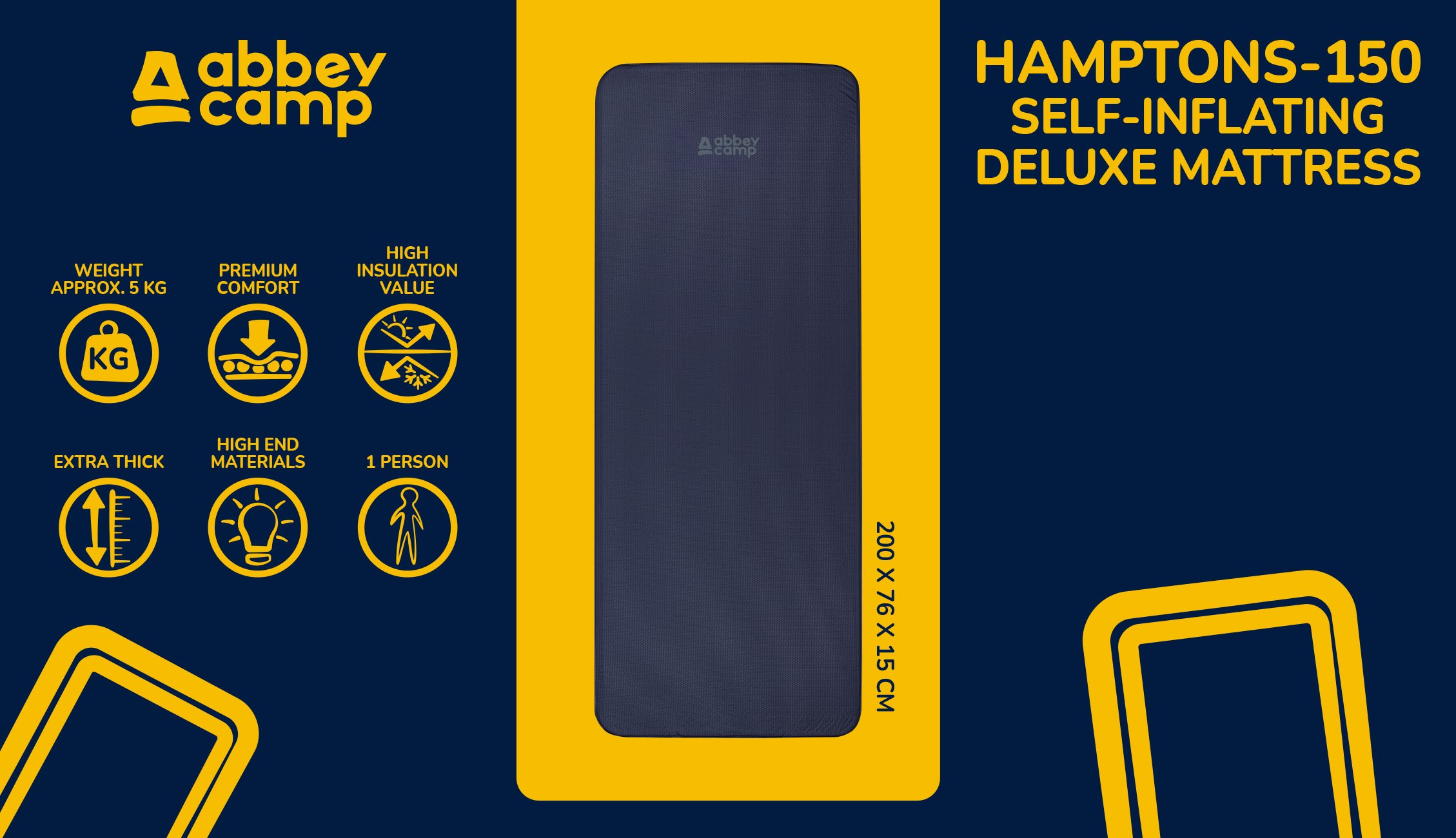 Selfinflating Mattress Deluxe Comfort 1P EW Hamptons150 - Bilde 7