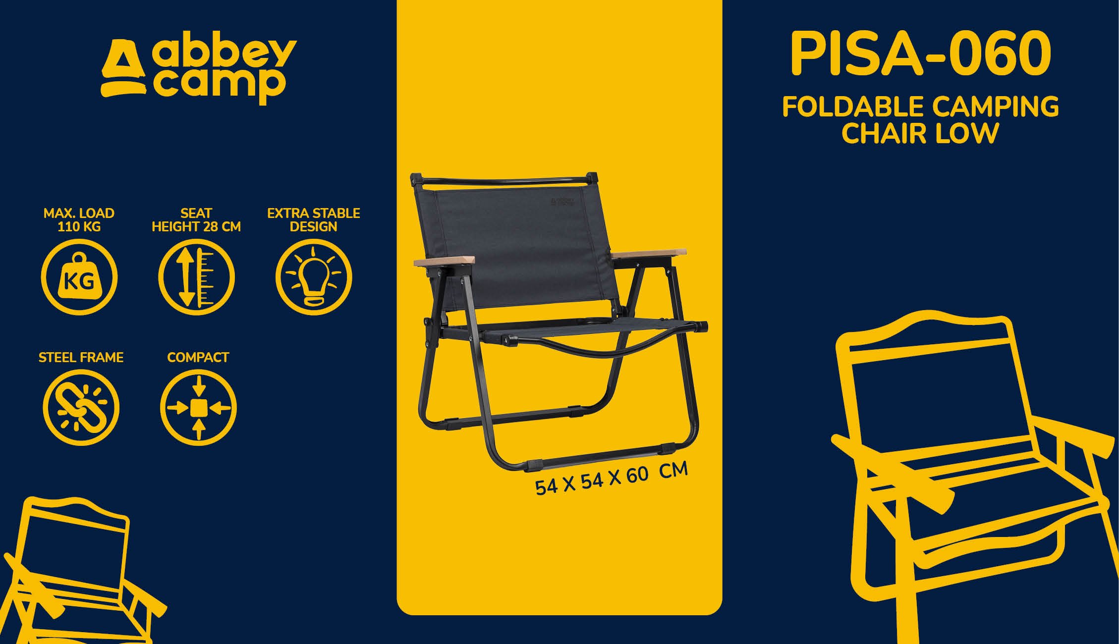 Foldable Chair Low  PISA060 - Image 2
