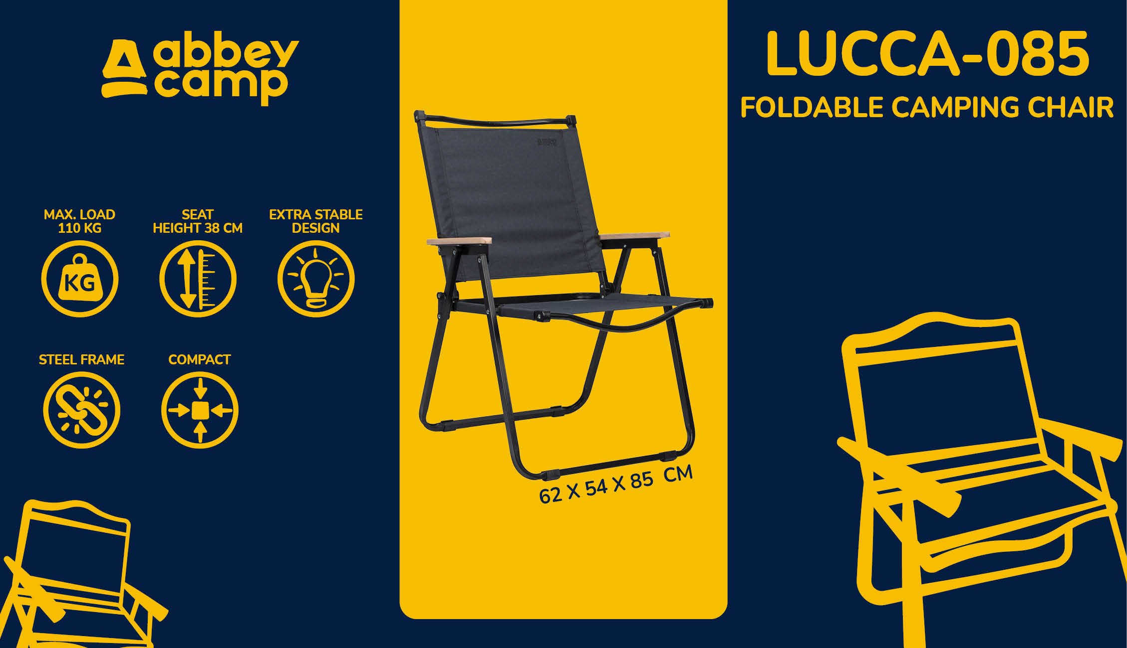 Foldable Chair Mid  LUCCA085 - Image 2