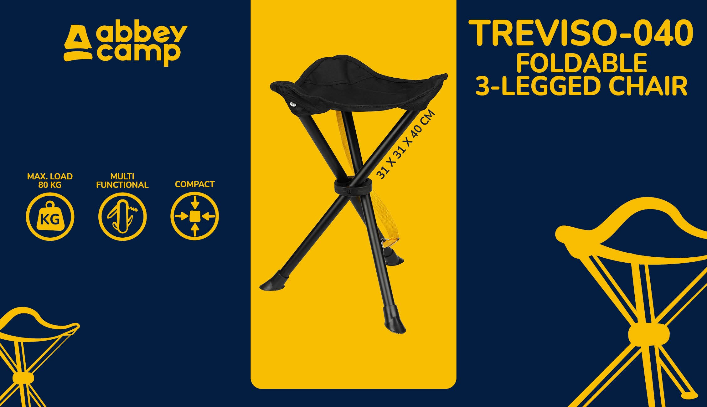 Foldable 3Legged Stool  TREVISO040 - Image 2