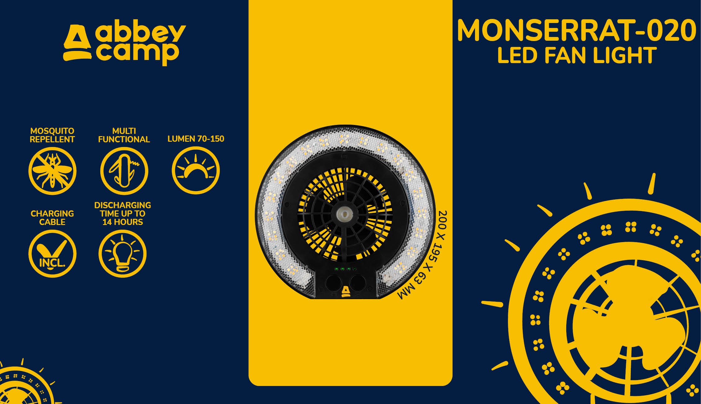 2in1 LED Light with Fan  MONSERRAT020 - Bilde 9