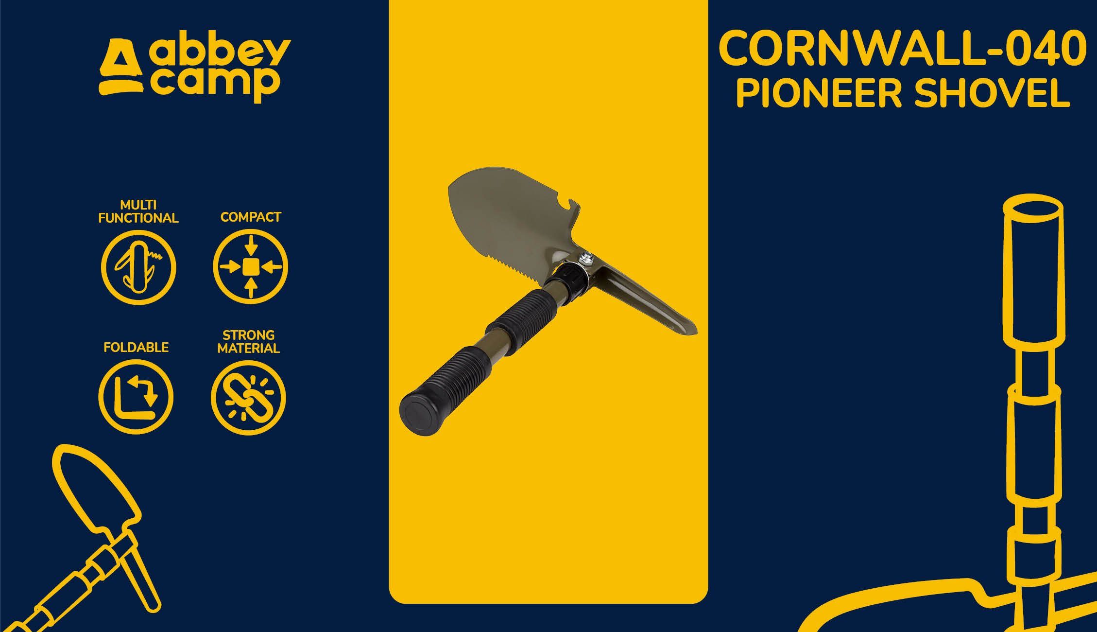 Pioneer Shovel Foldable with Pick CORNWALL040 - Image 11