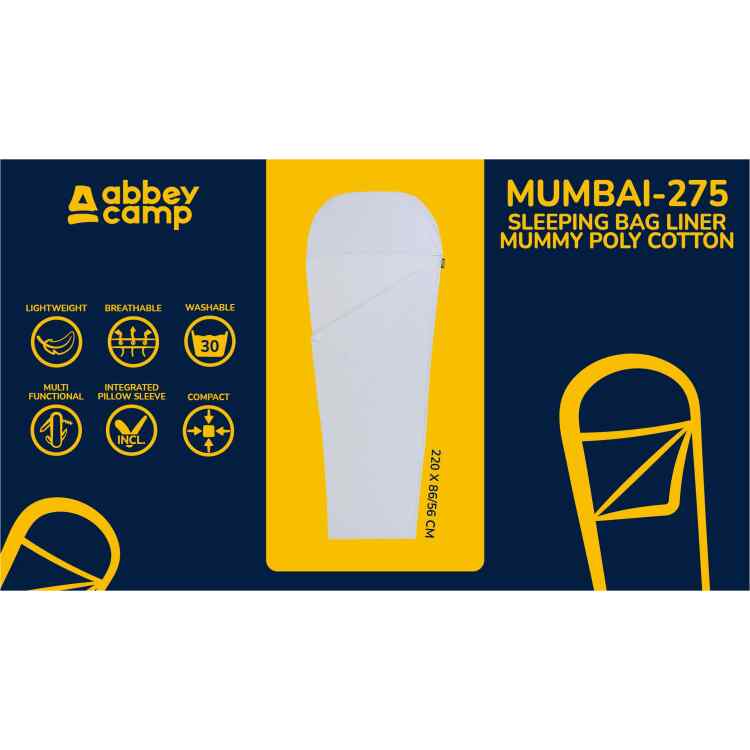 Sleeping Bag Liner Mummy Poly Cotton  MUMBAI275 - Image 4