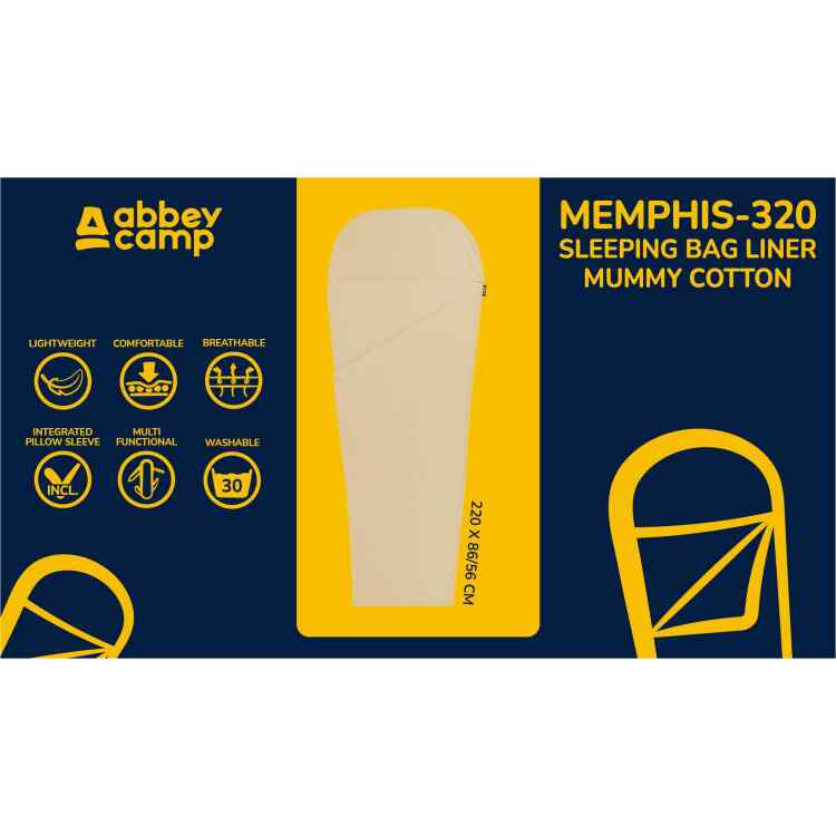 Sleeping Bag Liner Mummy Cotton  MEMPHIS320 - Image 2