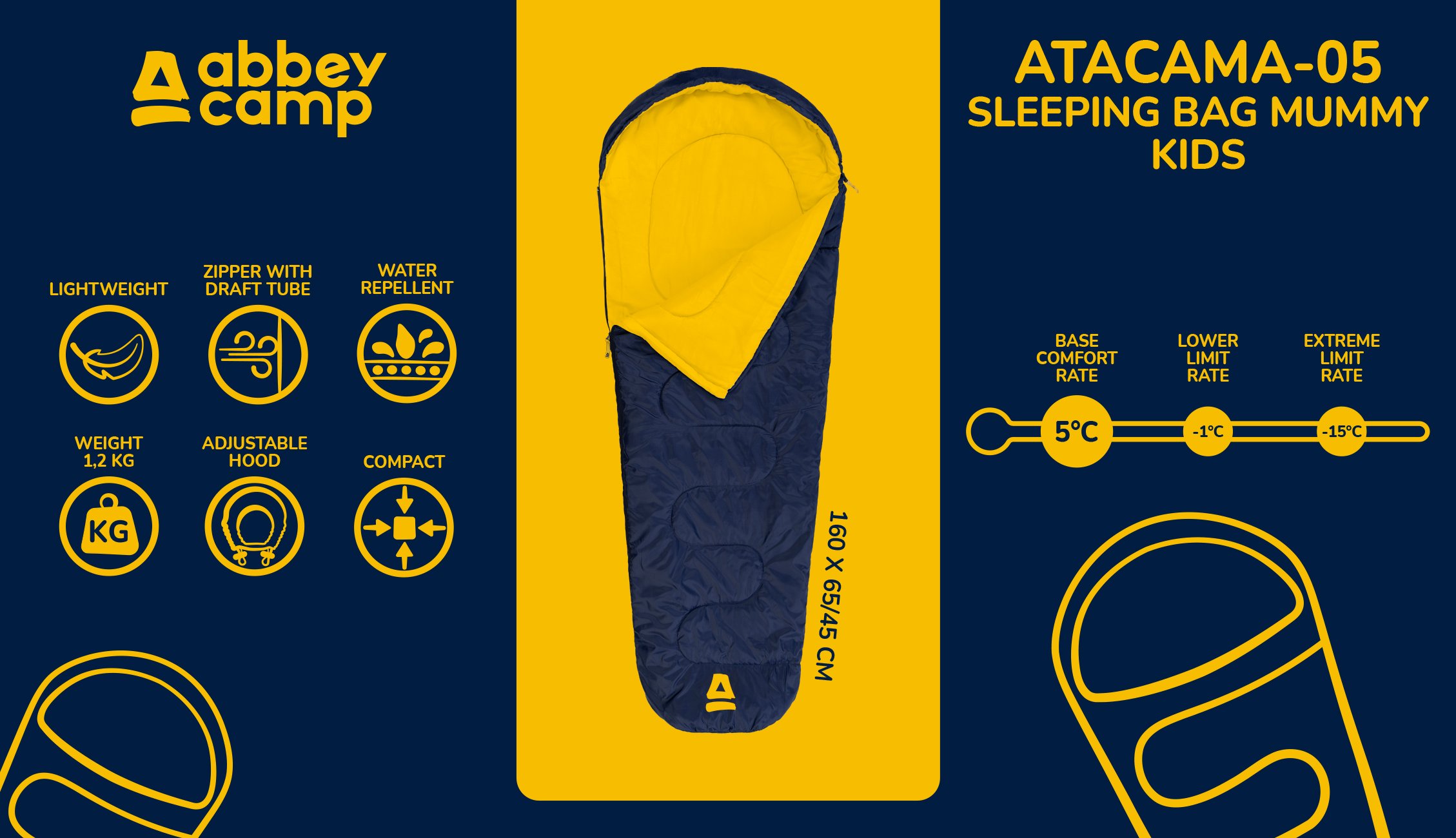 Sleeping Bag Mummy Kids  ATACAMA05 - Bilde 7