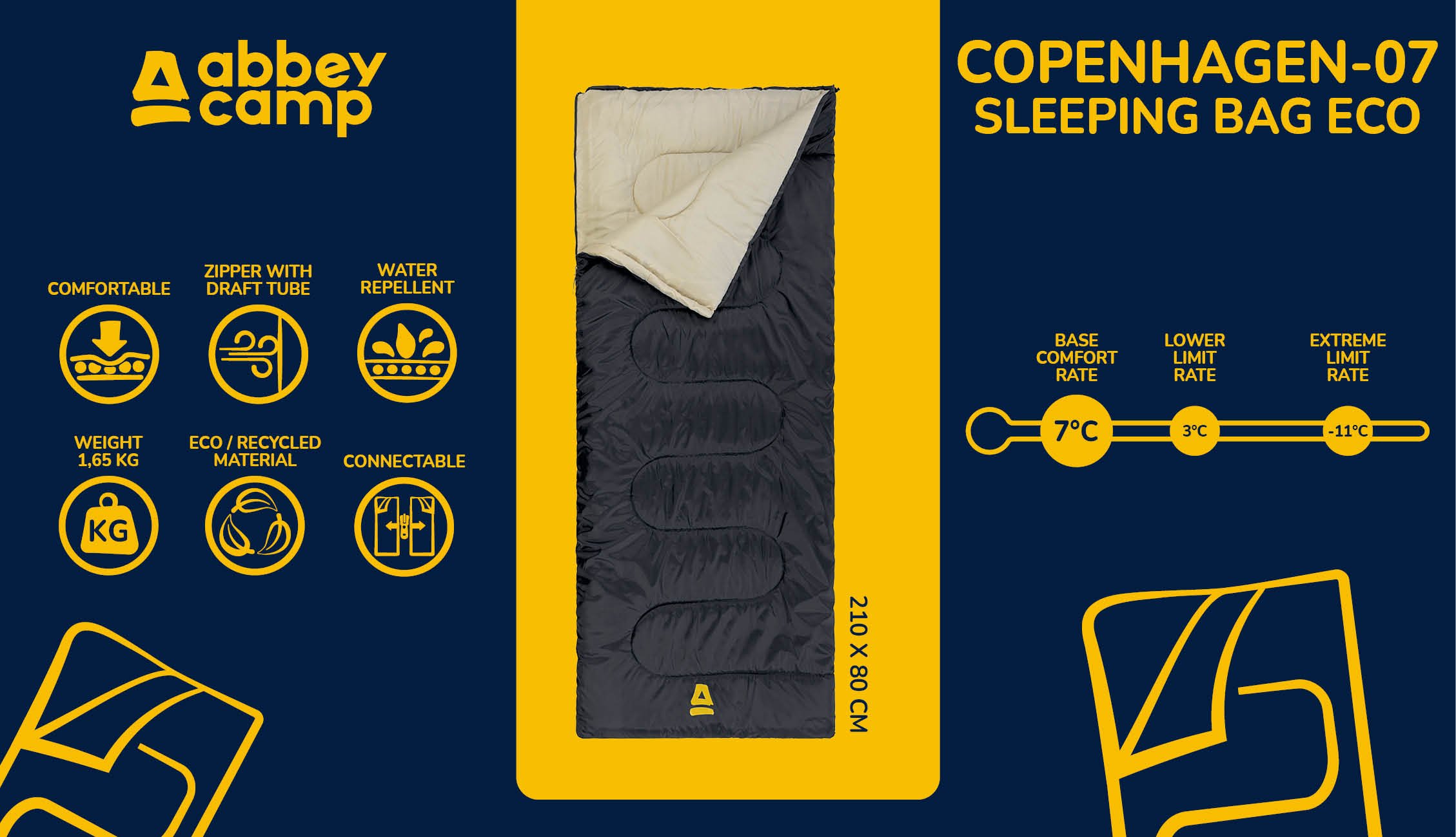 Sleeping bag Envelop Eco  COPENHAGEN07 - Bilde 8