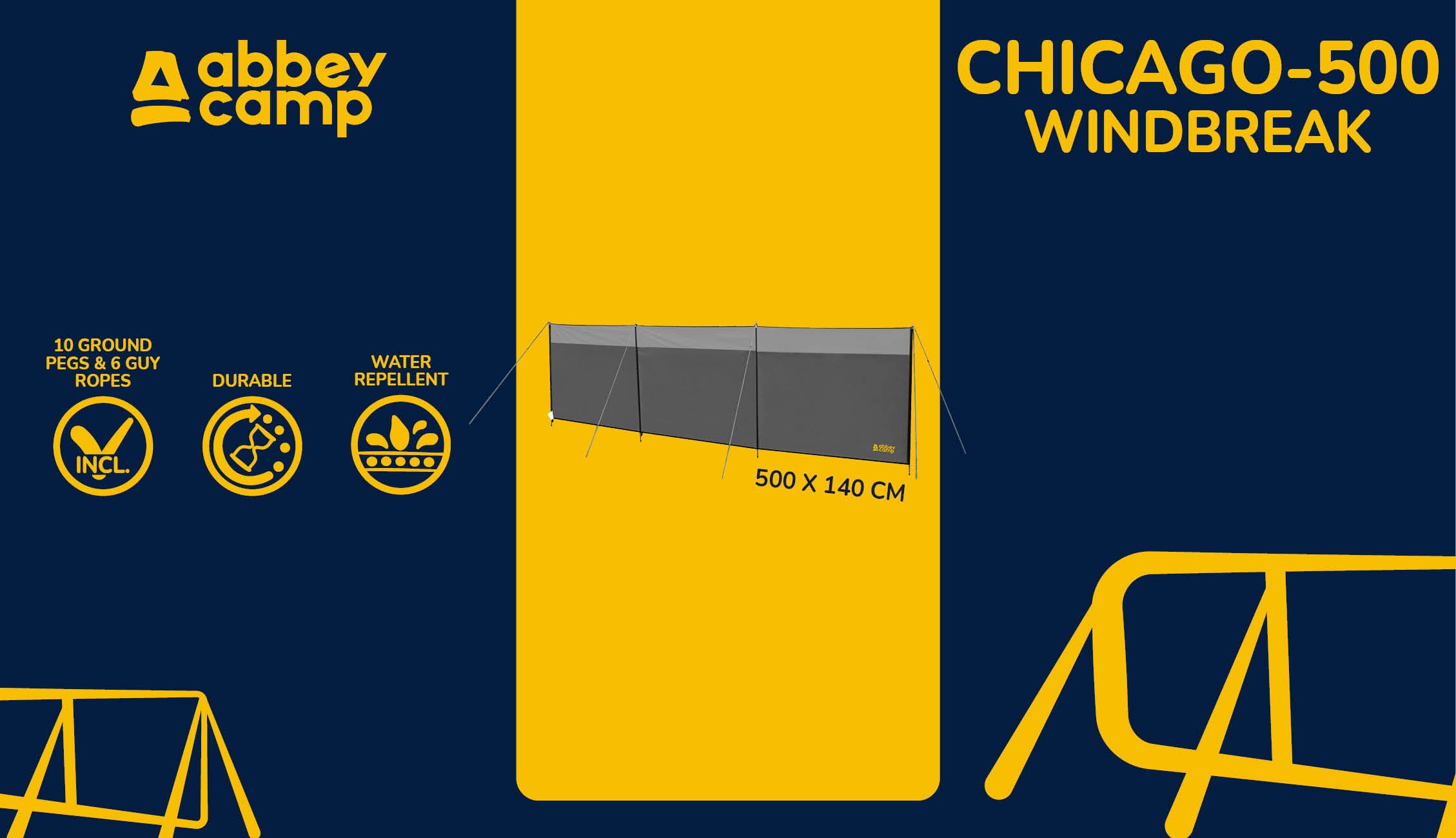 Windbreak 5 meter  Chicago500 - Bilde 4