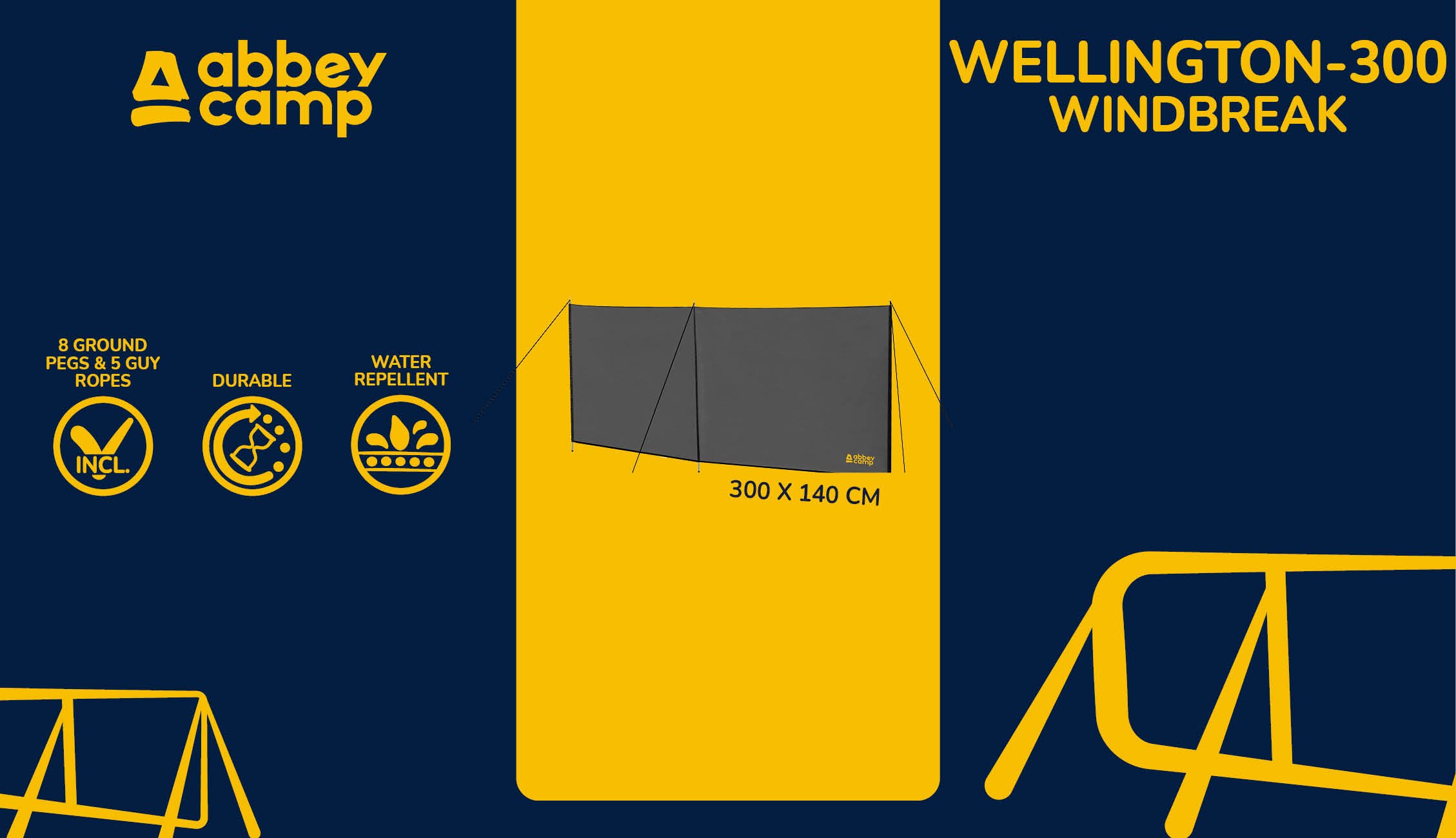 Windbreak 3 Meter  WELLINGTON300 - Bilde 3