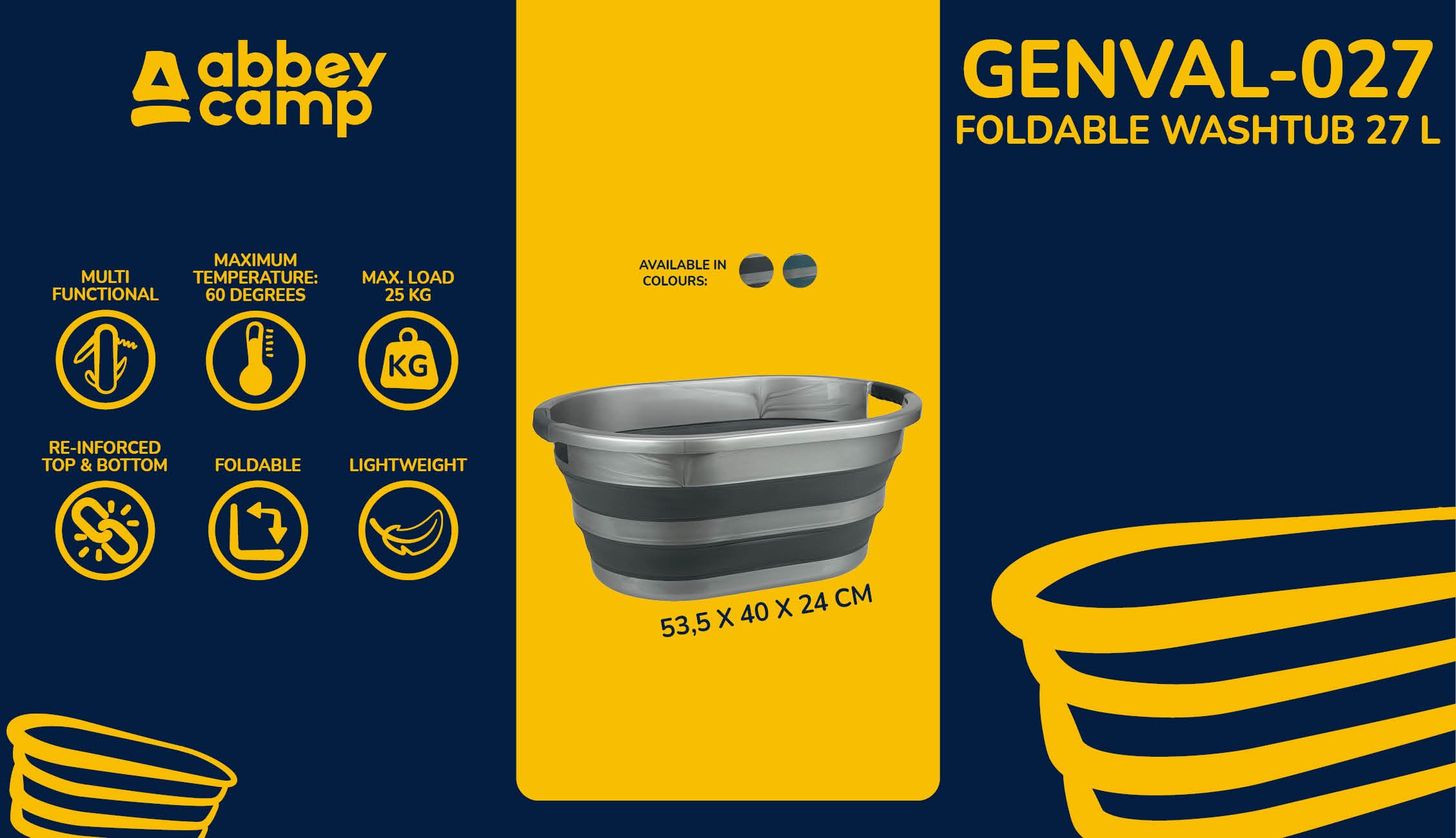 Wash tub Foldable  GENVAL027 - Bilde 5