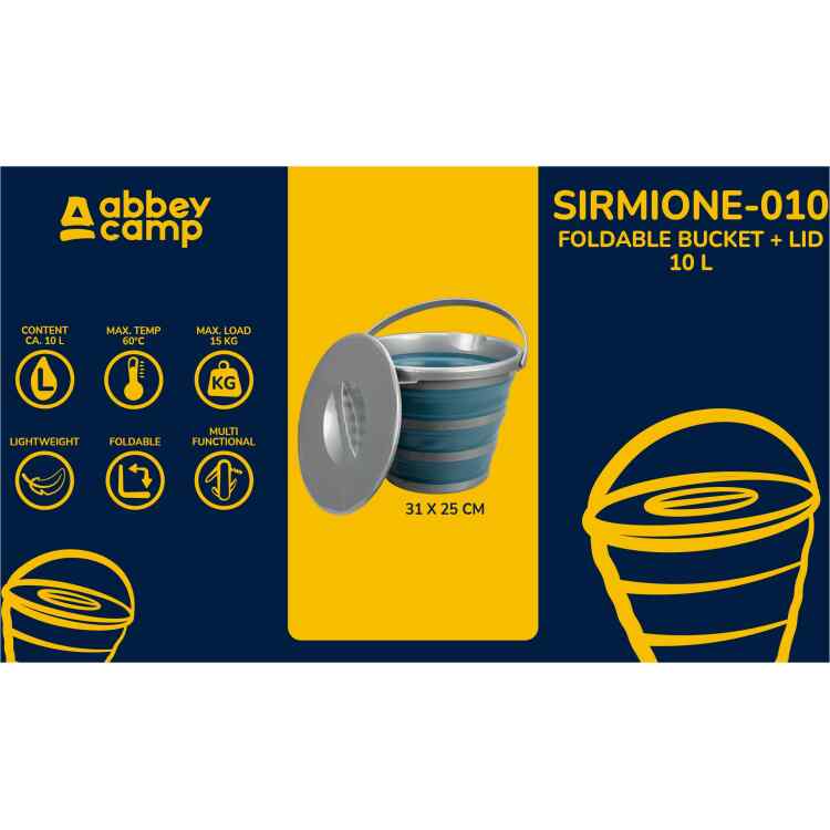 Bucket Foldable 10 Litre  Lid  SIRMIONE010 - Bilde 8