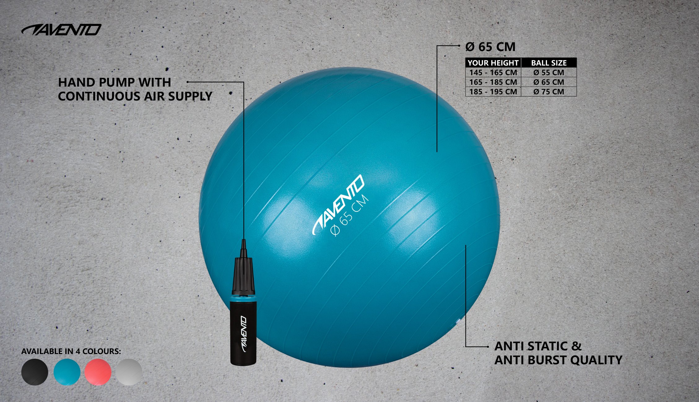 FitnessGym Ball  Pump   65 cm - Image 2