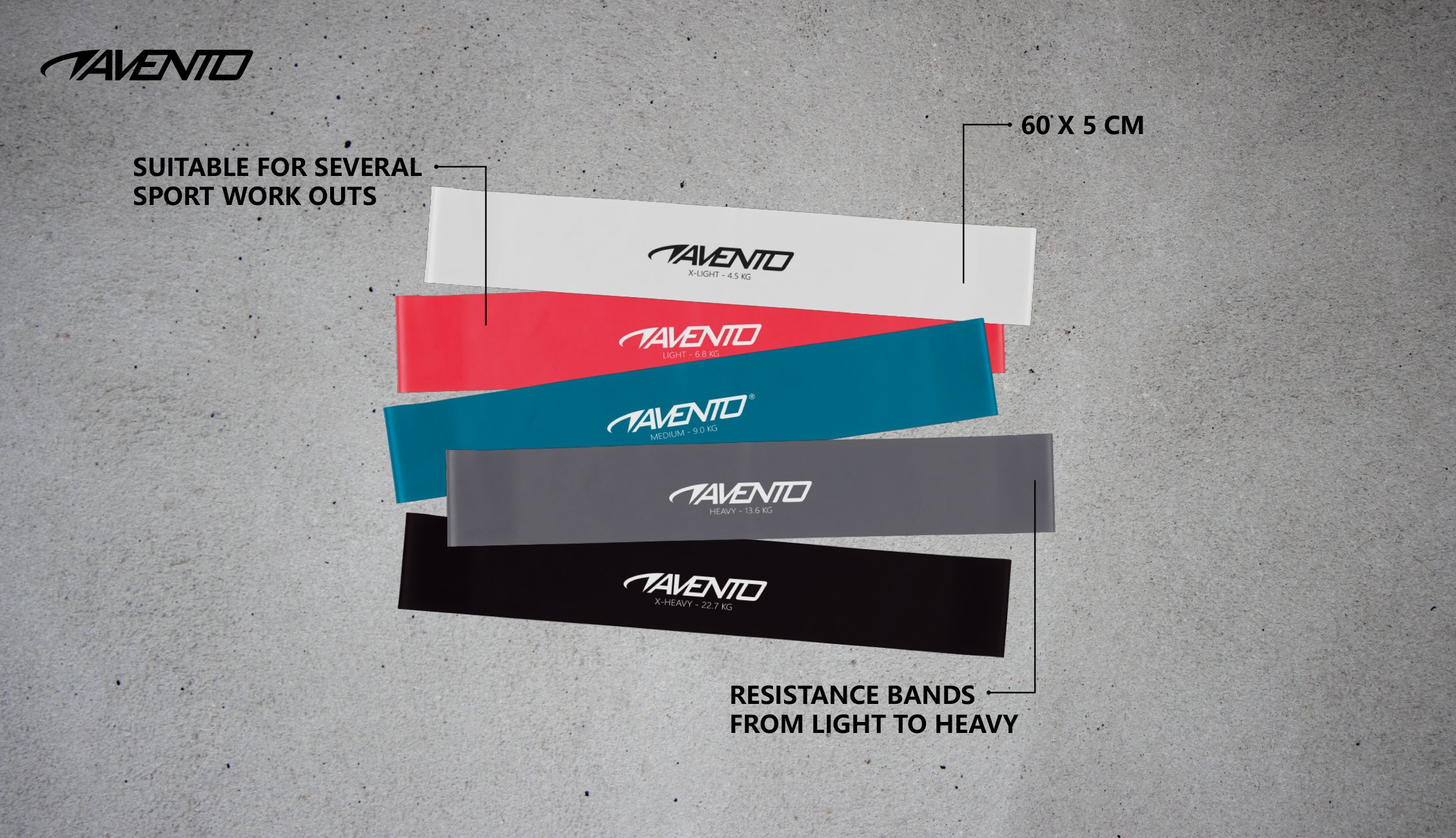 Fitness Resistance Band Set Latex  5 Levels - Image 2