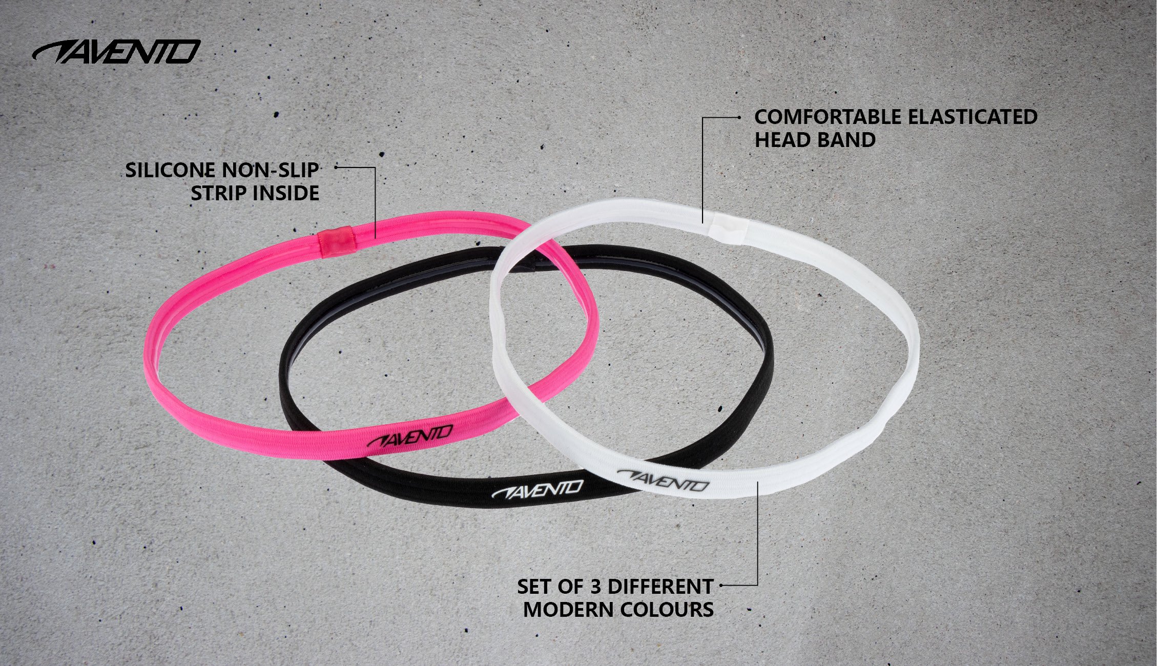 Sports Hairband Elastic 3 Pieces  Pink - Image 4