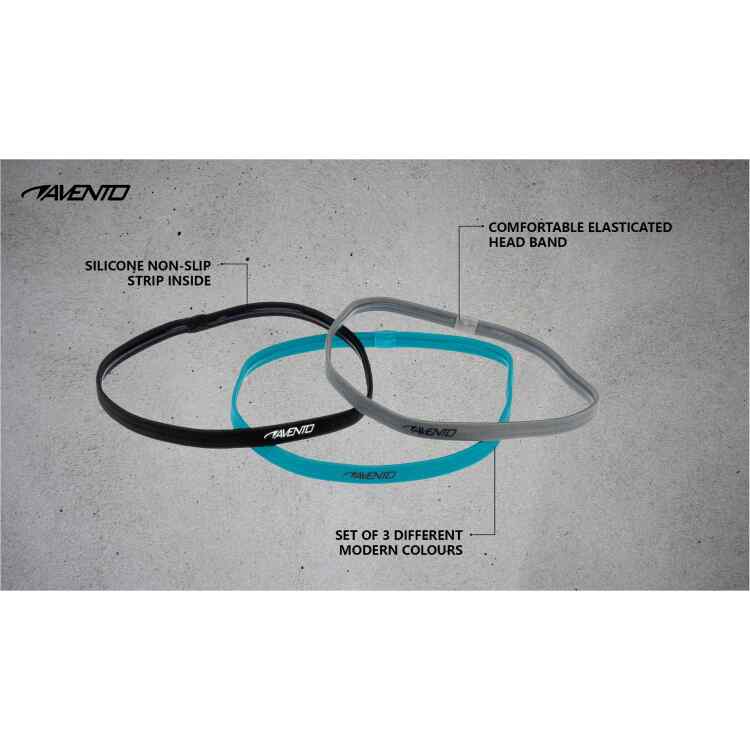 Sports Hairband Elastic 3 Pieces  Blue - Image 4