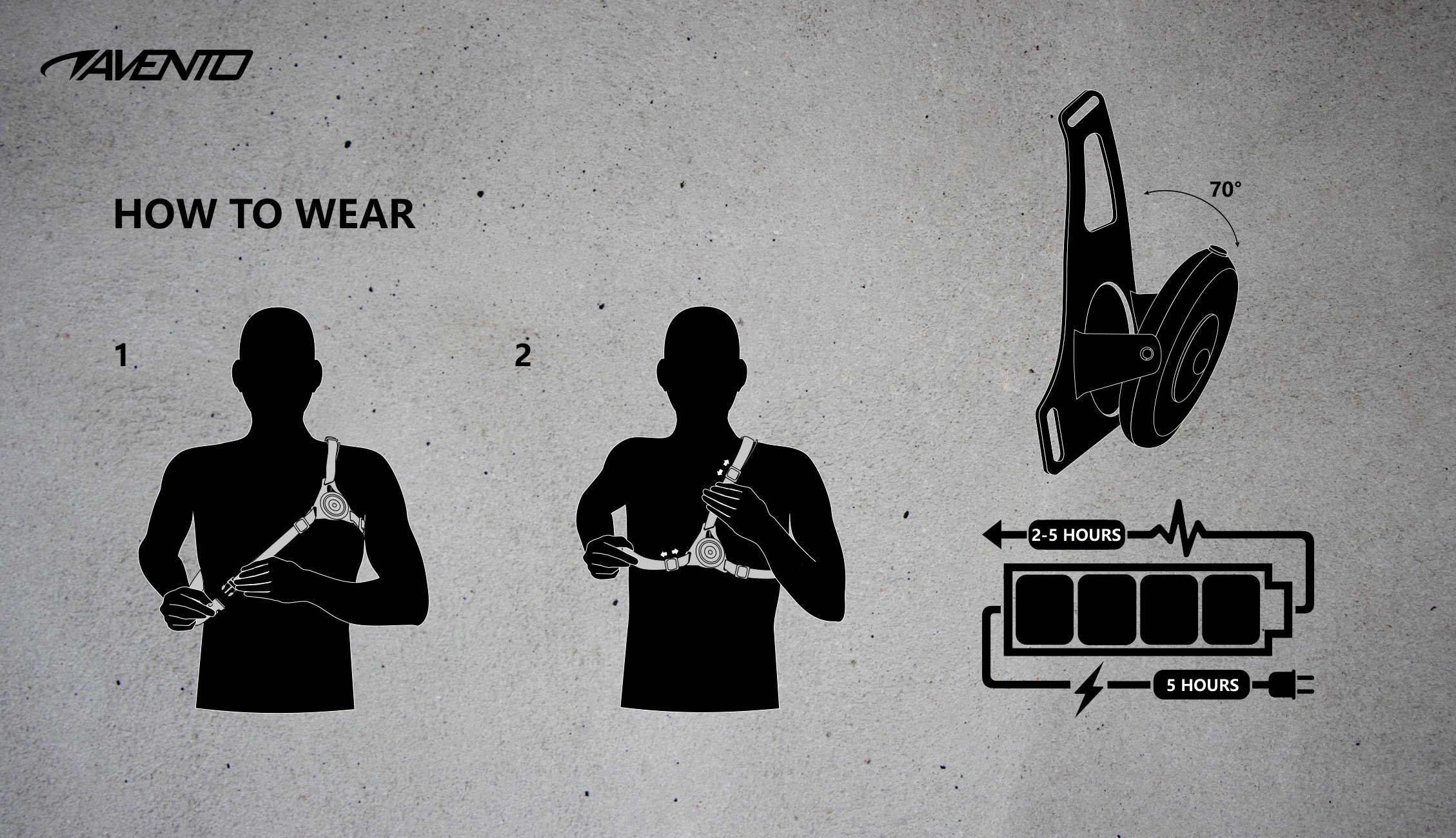 Running Safety Vest Rechargeable Chestlight  Tiltable - Image 3