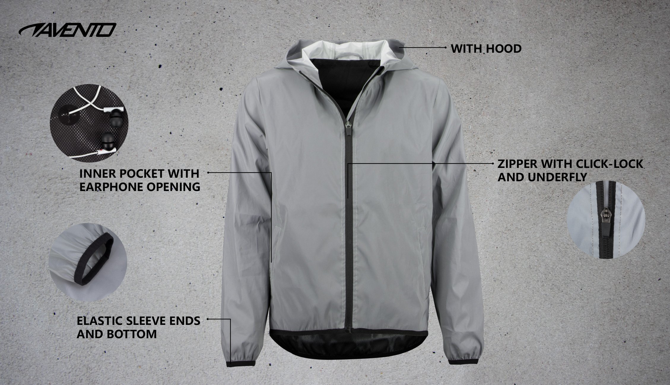 Reflective Jacket with Hood Junior Full Reflective - Image 12