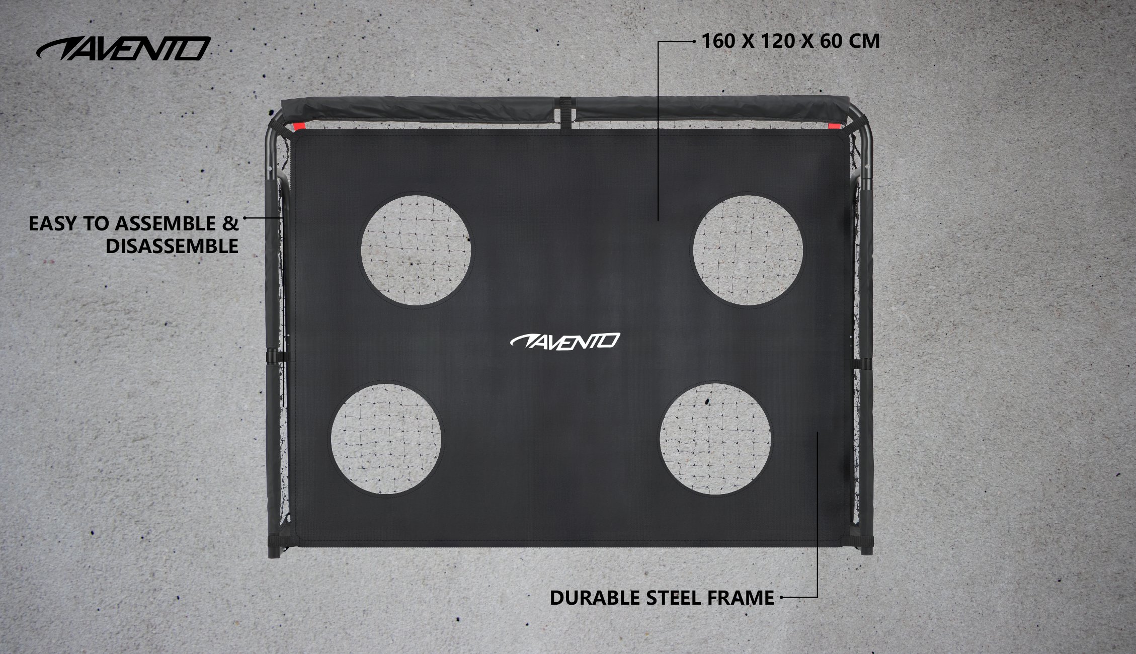 Football Goal Steel w Target Screen  160 x 120 x 60 - Image 2