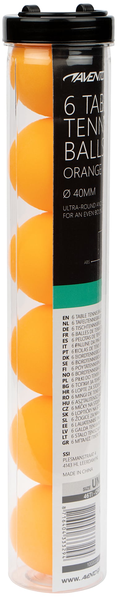 6 Table Tennis Balls  ABS Orange - Image 2