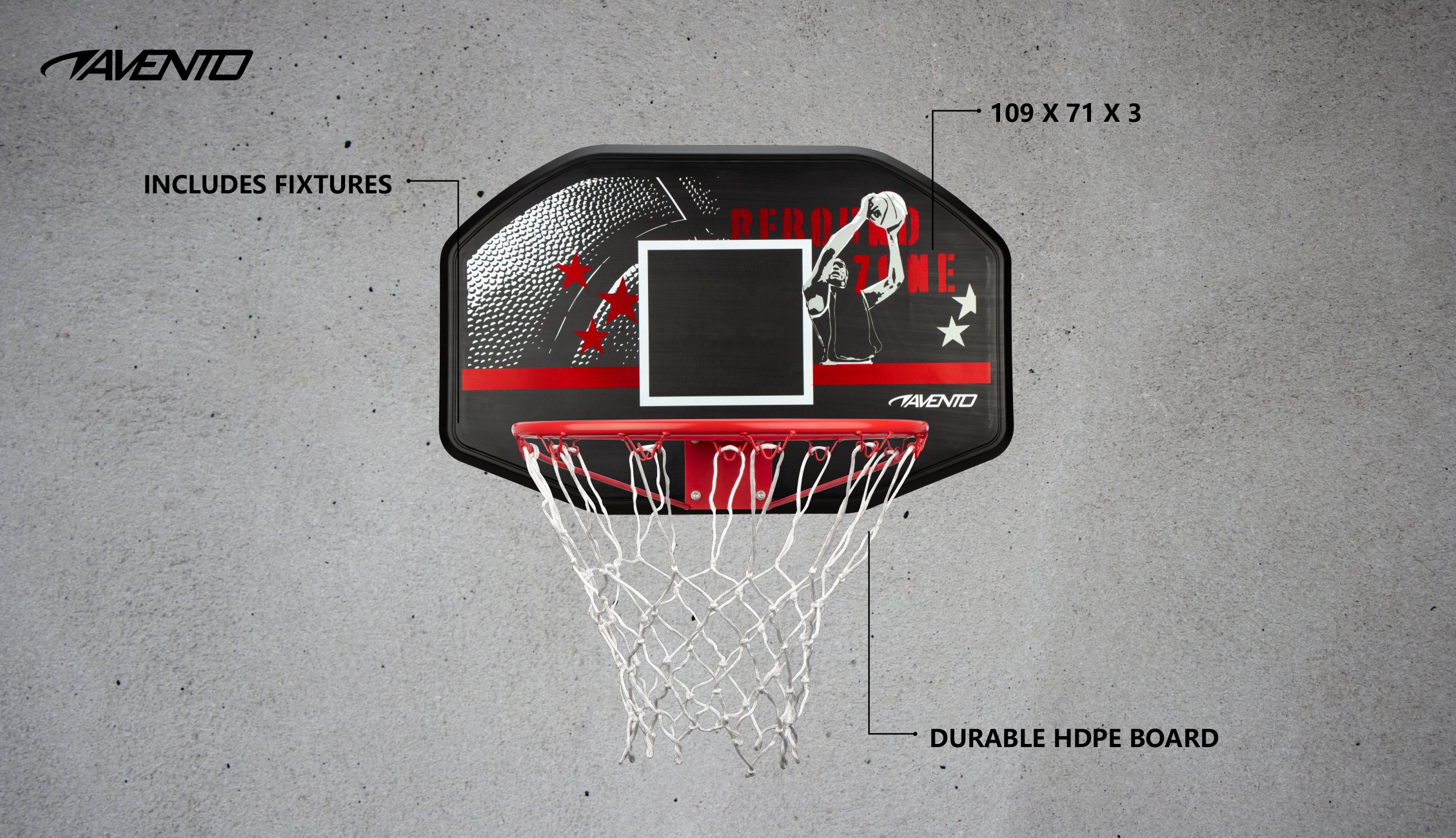 Basketball board  Hoop  Net  Rebound Zone - Bilde 2