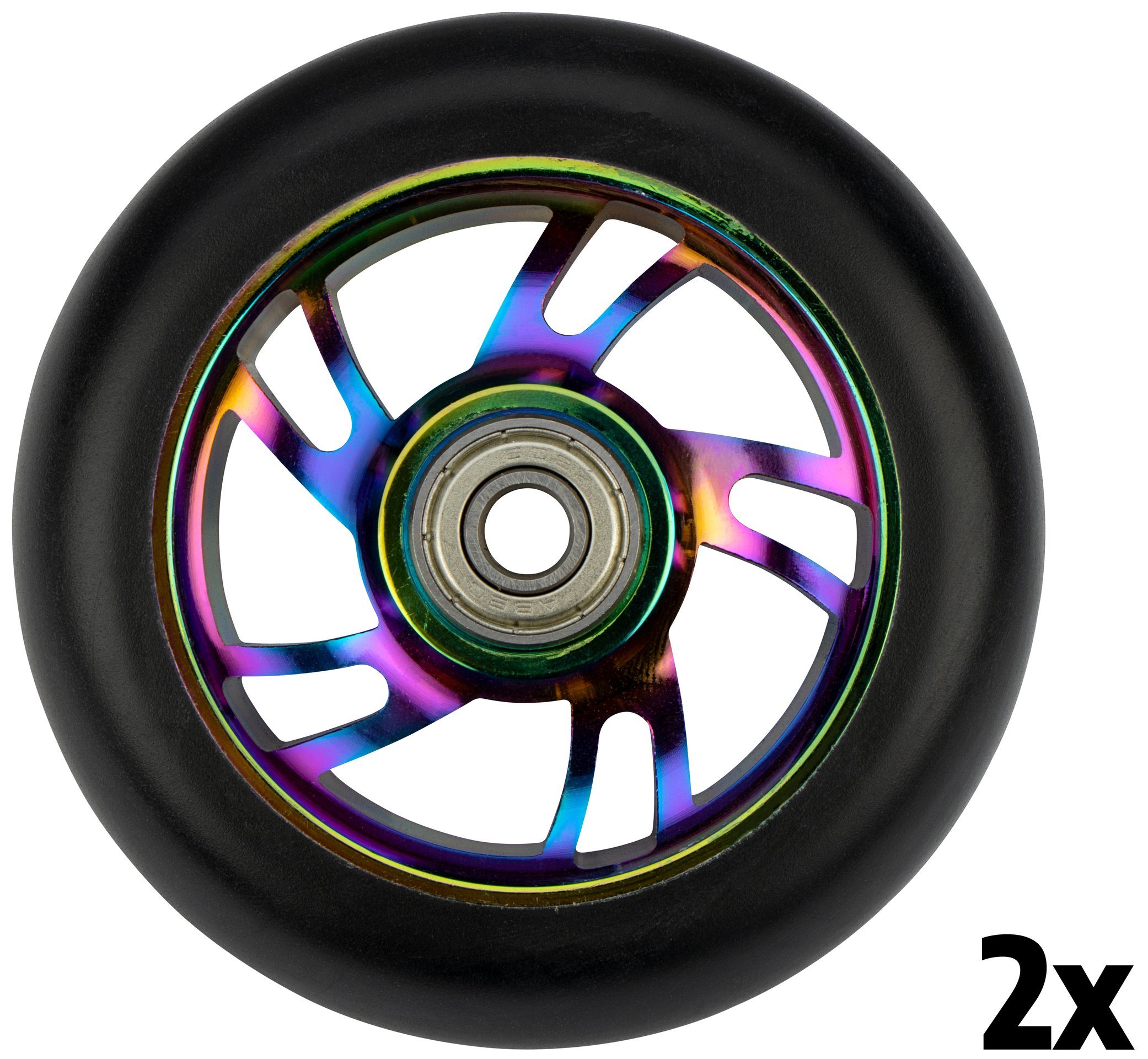 Stunt Scooter Wheel Set  Spoked Alu Neo Chrome - Image 6