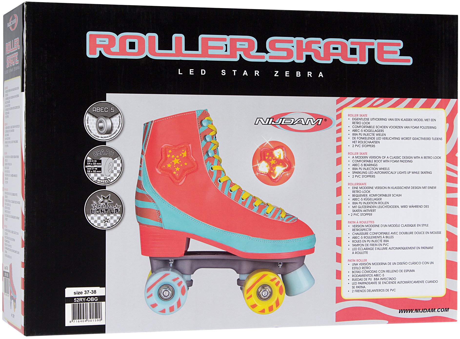 Roller Skates  LED Star Zebra - Bilde 3