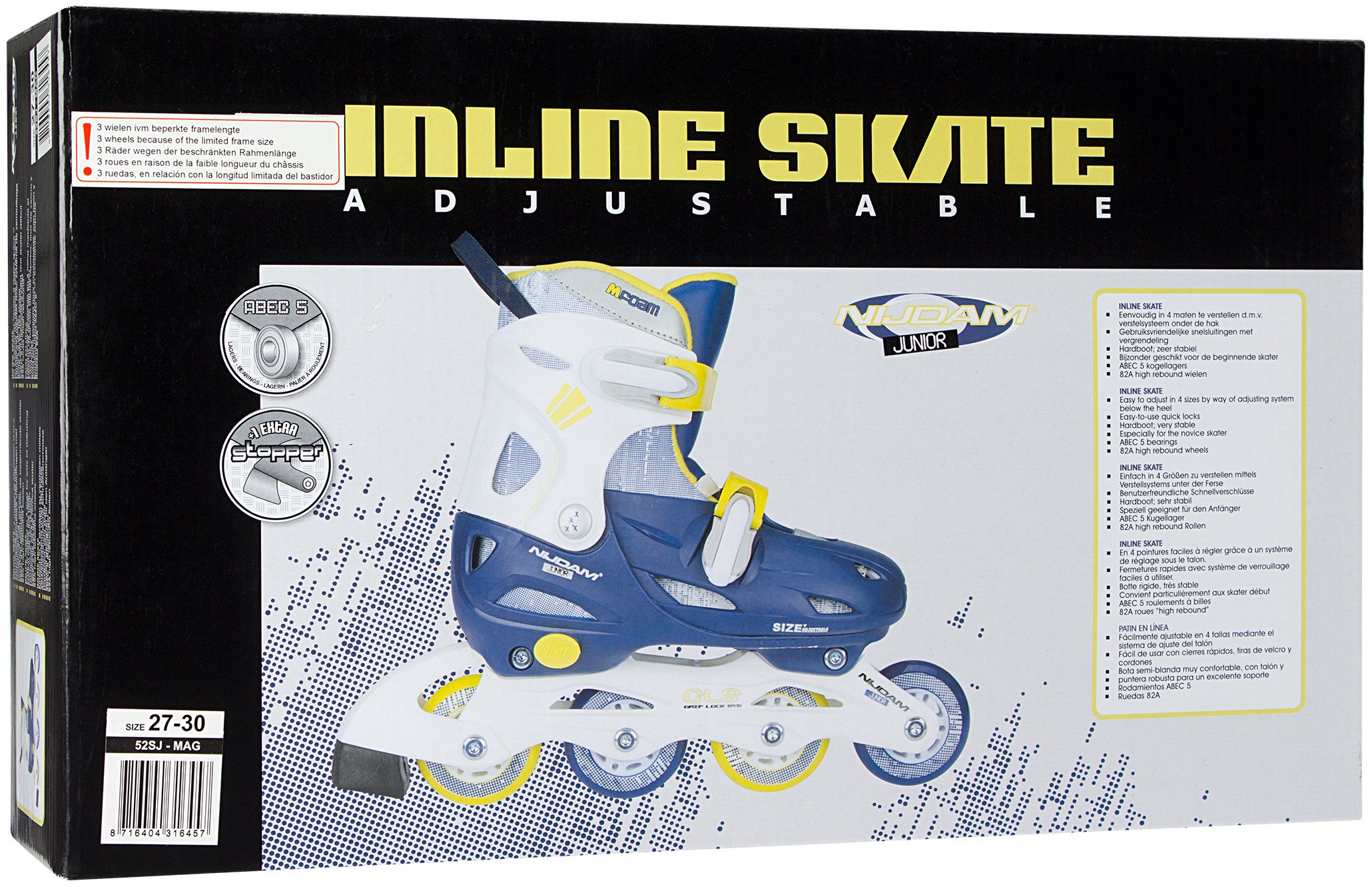 Inline Skates Boys Adjustable  Hardboot  Navy Seal - Bilde 5
