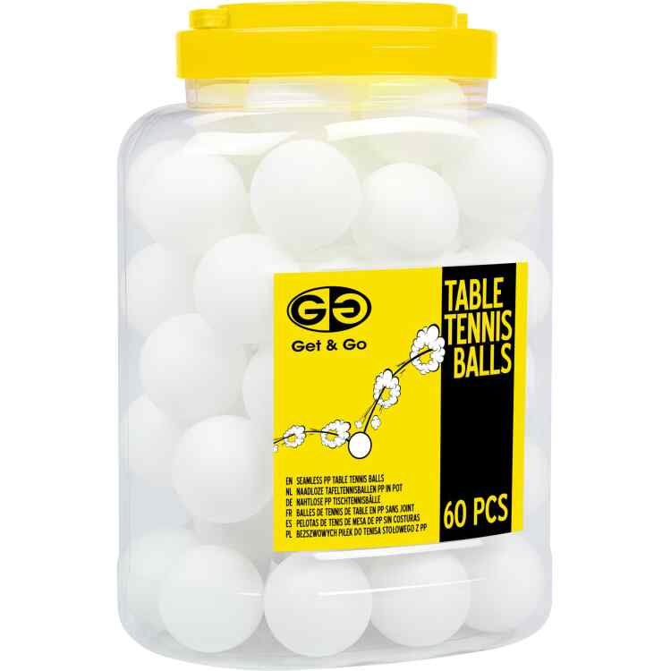 Table Tennis Balls PP in Jar  60 Pieces