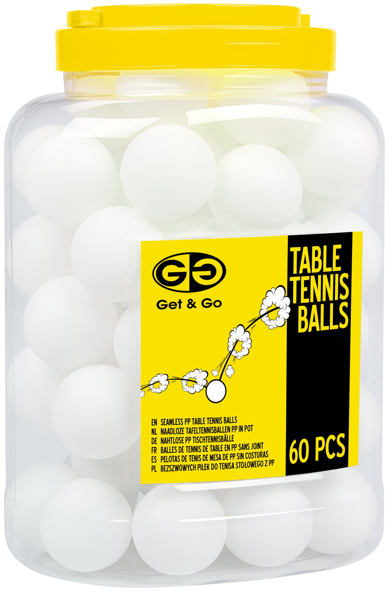 Table Tennis Balls PP in Jar  60 Pieces