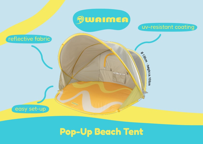 Beach Shelter PopUp Reflective 130x100cm Totoka - Bilde 7